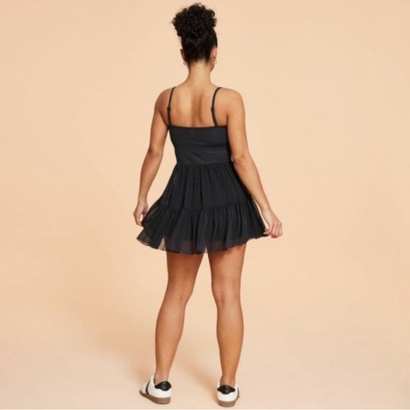 Blogilates by Popflex Blaxk Ballerina Chiffon Active Mini Dress Size Large - Picture 2 of 8